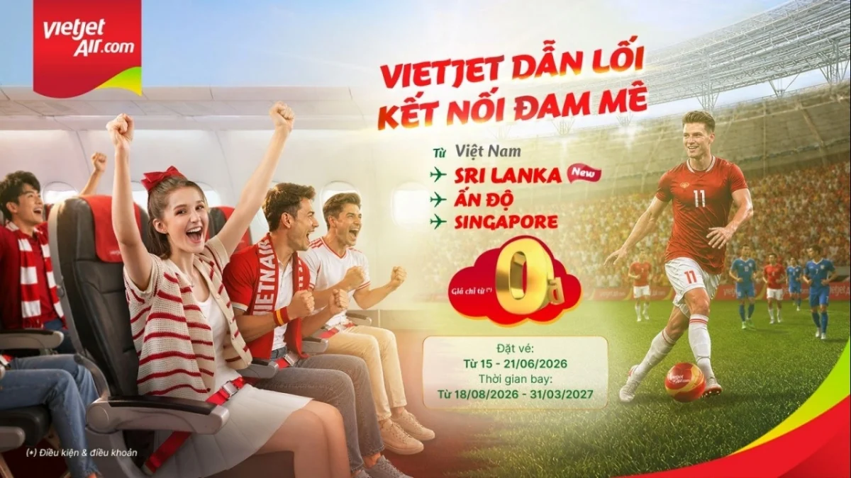 Vietjet mở bán 40.000 vé Eco giá từ 0 đồng trên đường bay TP.HCM – Colombo (Sri Lanka)